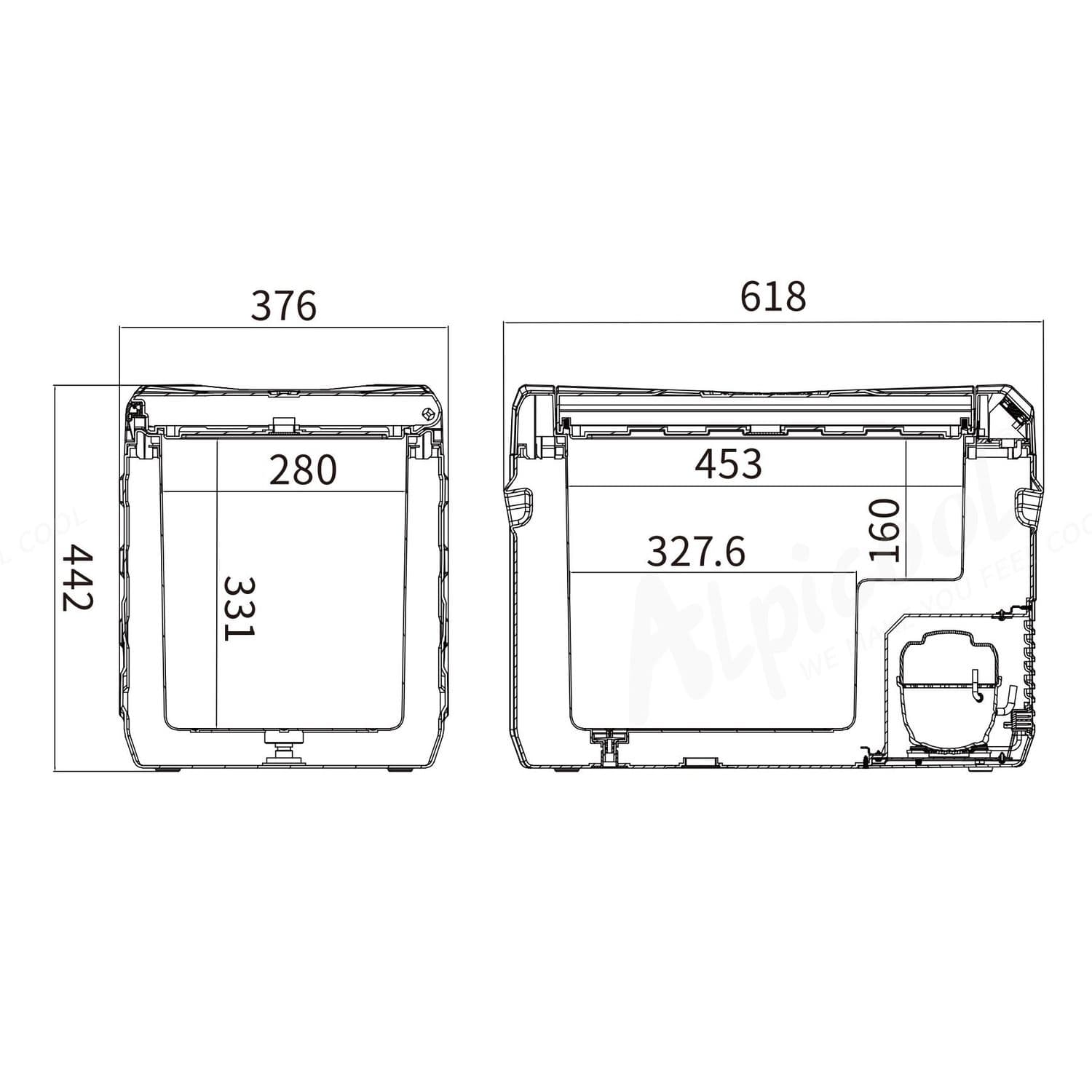 Компресорний автохолодильник Alpicool NL40 (35 літрів). До -20℃, (12, 24, 220 вольт) — мініатюра 5