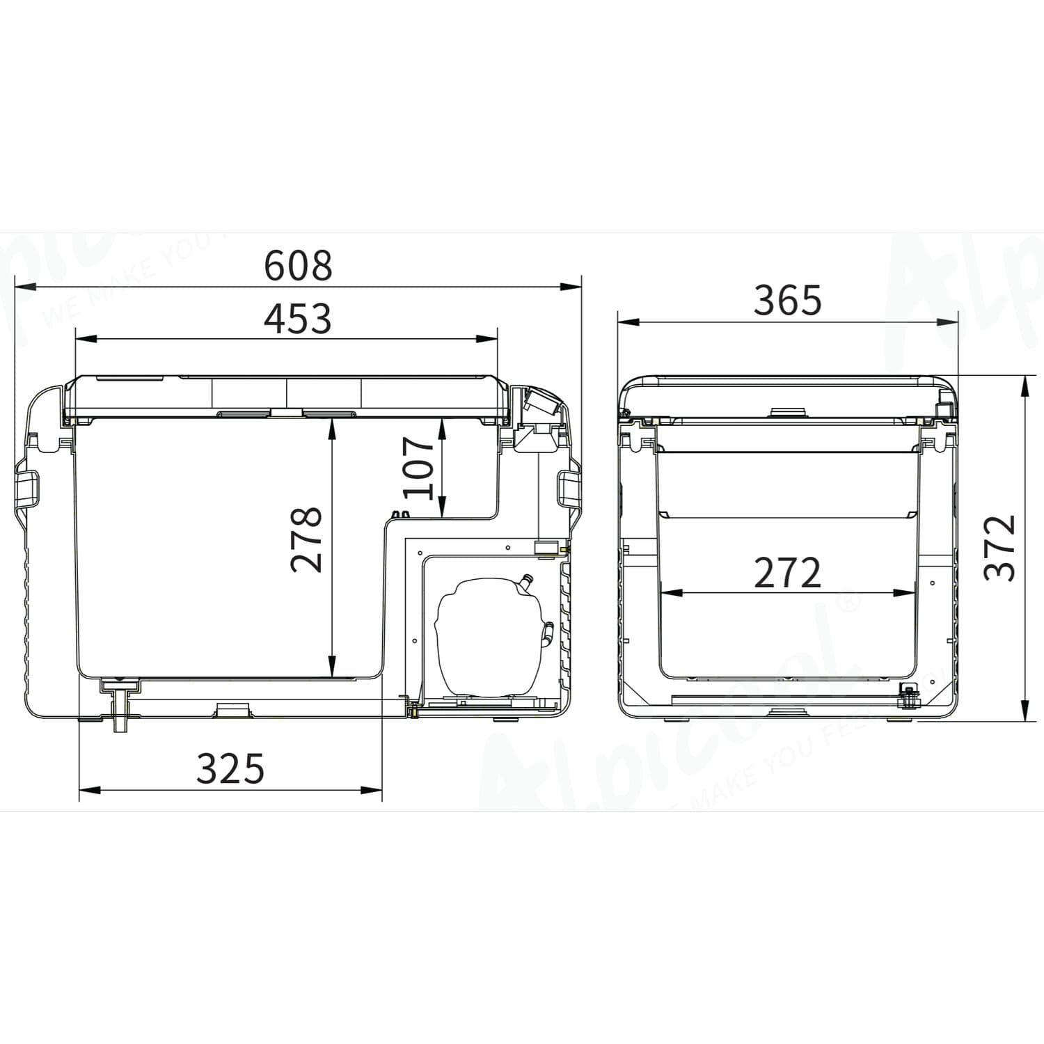 Компресорний автохолодильник Alpicool CL30G (29 літрів, LG Compressor). До -20℃, (12, 24, 220 вольт) — мініатюра 8