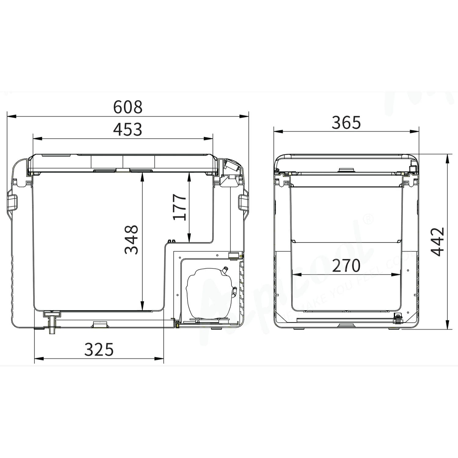 Компресорний автохолодильник Alpicool CL40G (37 літрів, LG Compressor). До -20℃, (12, 24, 220 вольт) — мініатюра 7