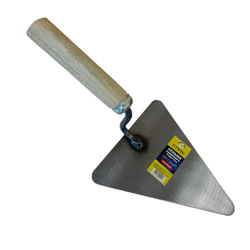 (37048) Кельма каменяра трикутна 170х150, товщина 1,5мм, лакована СТАЛЬ