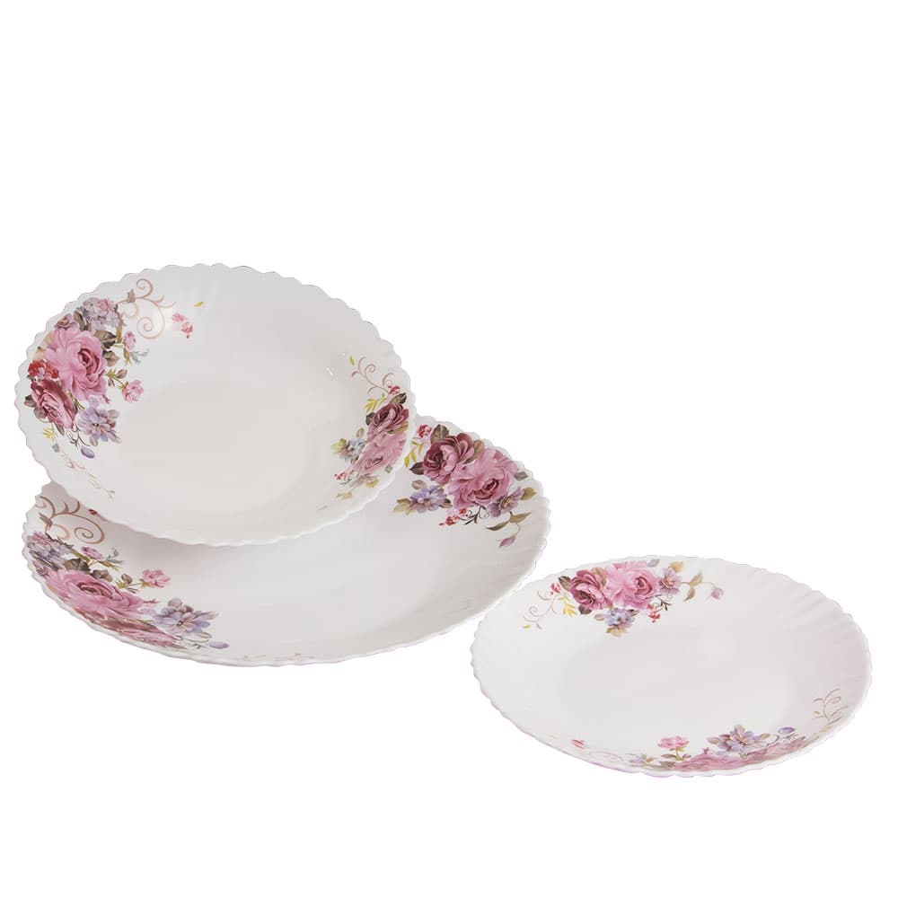 VT-419РВ Набір посуду Рожевий букет Wave, Vittora 18 пр — фото 1