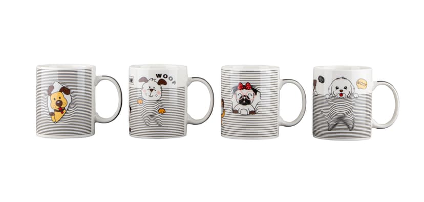 VT-C-223350 Чашка Смугаста з песиками Vittora, 350мл