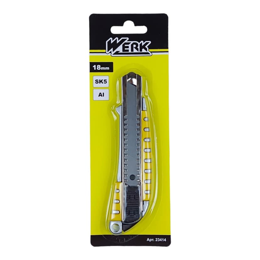 (23414) Ніж металевий, 18 мм, гум.вставки, SK5 WERK
