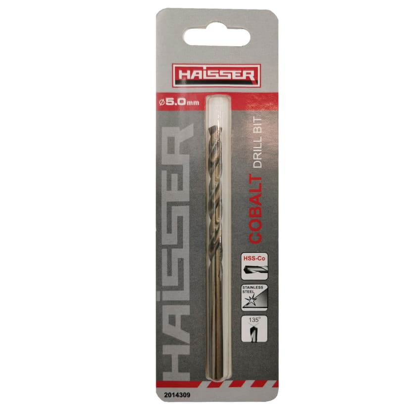 Свердло по металу HSS COBALT INDUSTRIAL - 5.0х52х86мм DIN 338 уп.1шт (HAISSER)