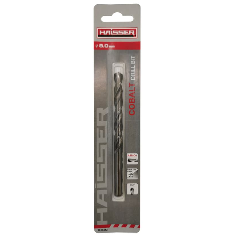 Свердло по металу HSS COBALT INDUSTRIAL - 8.0х75х117мм DIN338 уп.1шт (HAISSER)