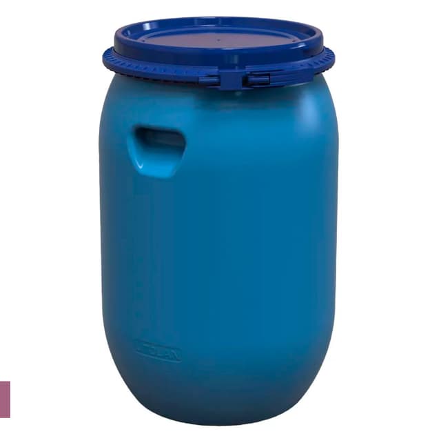 Бочка харчова 35 л (37 см) /3-х шар./ з пласт хомутом + засувка, синя (ЛІТОЛАН)