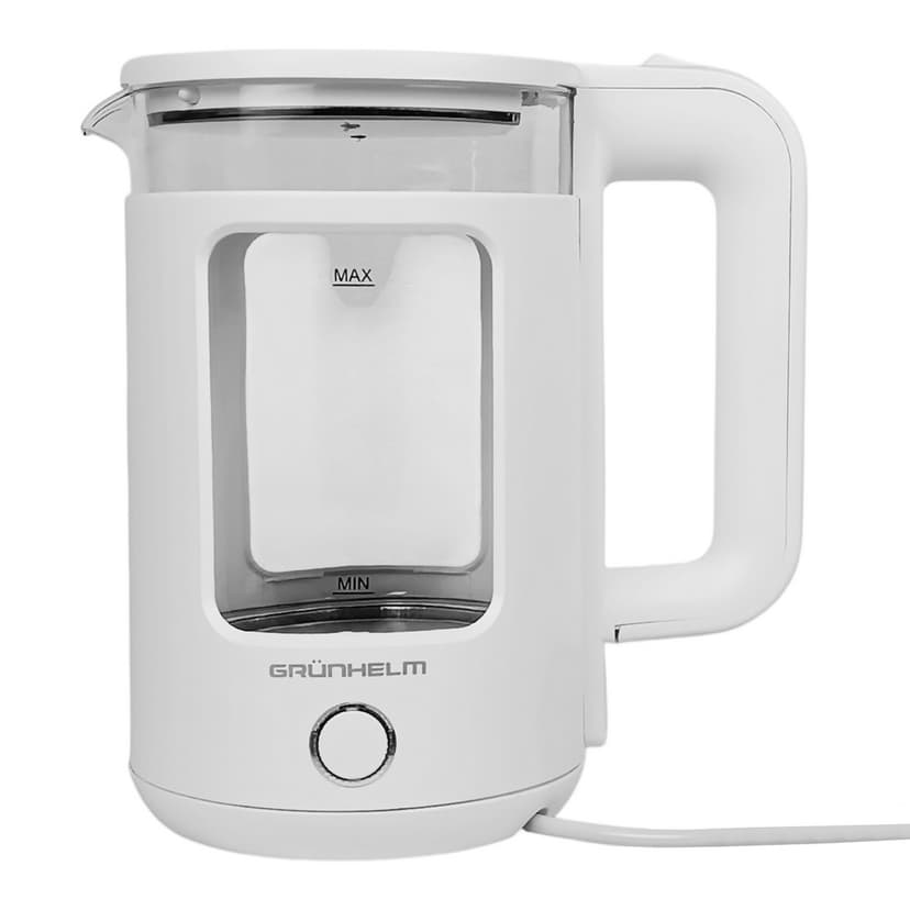 Електрочайник Скло - EKS-18101SW, 1,8л, 1500Вт, білий, диск (GRUNHELM)