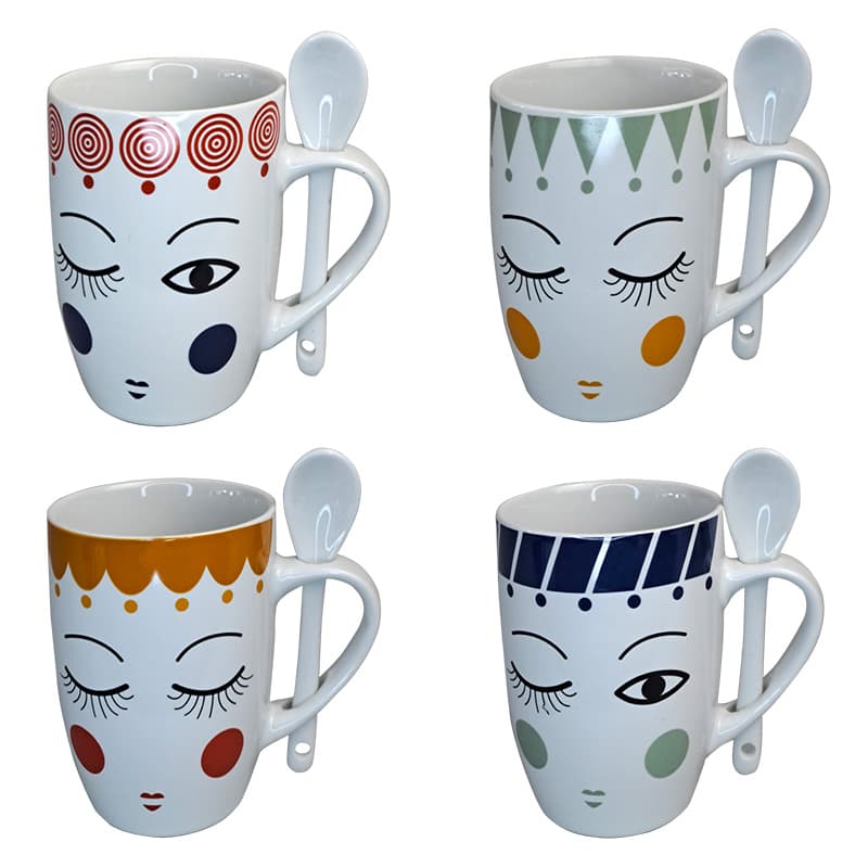 VT-C-97350 Чашка Грайливі оченята Vittora, 350мл (з ложкою)