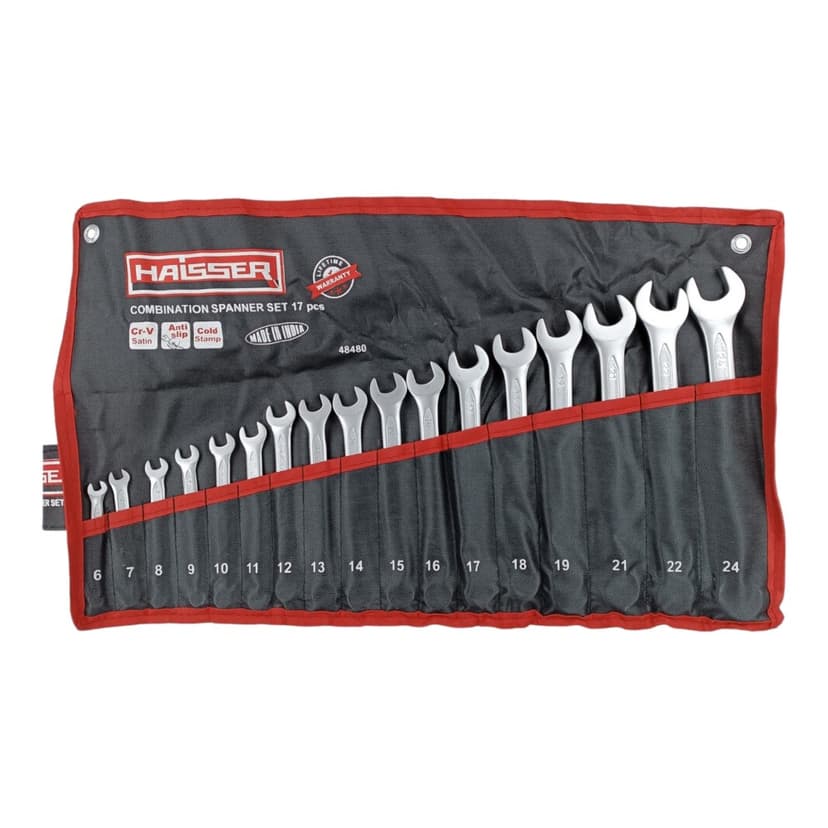 (48480) Набір ключів комбінованих 17 шт. CRV Cold Stamped чох HAISSER