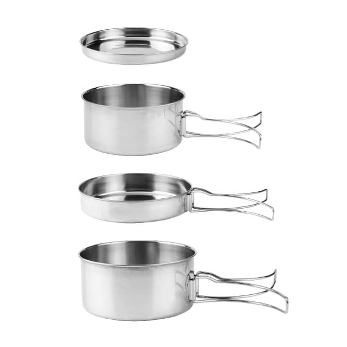 GT-7121 Набір посуду для активного дозвілля GUSTO (4 пр) нерж.сталь