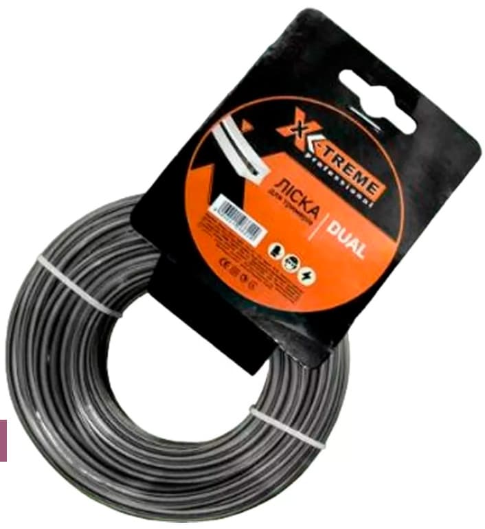 Ліска до мотокоси X-TREME 3,0мм x 15м DUAL (квадрат з сердечником)