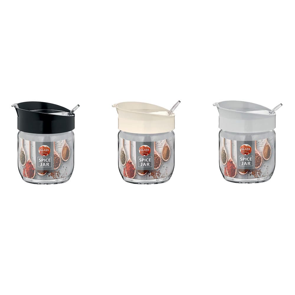 VT-161010 Ємність скляна для спецій з ложкою Vittora, 425 мл — фото 1