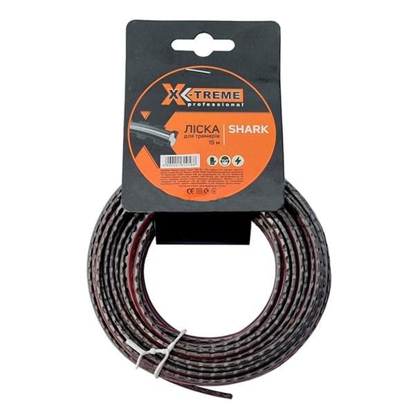 Ліска до мотокоси X-TREME 2,4мм x 15м SHARK (зубчата)