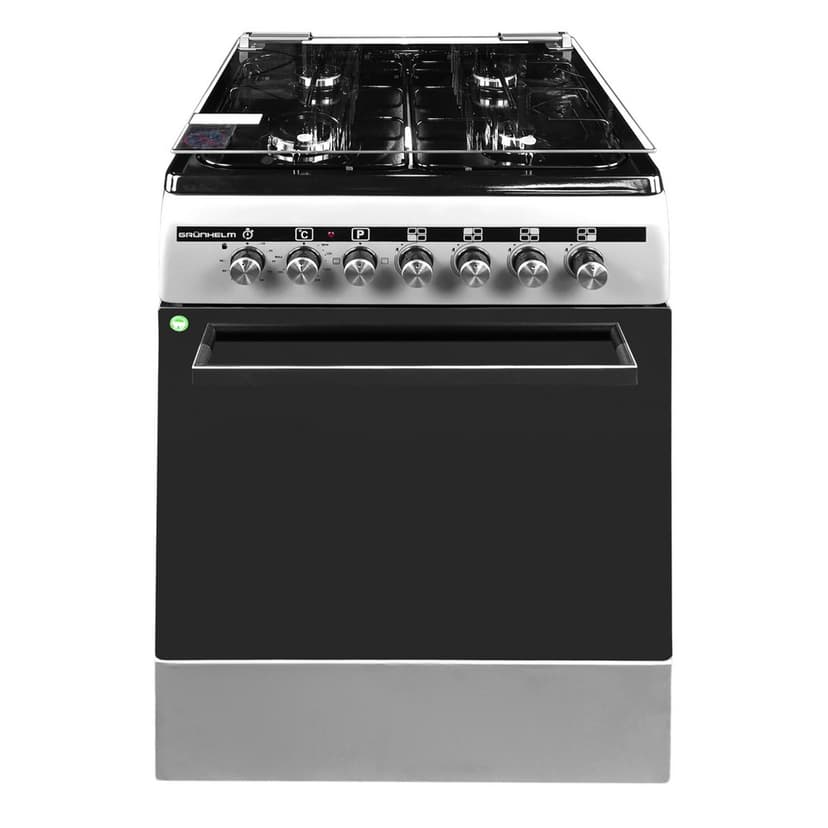 Плита газоелектр. 60см - FLG6612G, сіра, дзеркальна кришка (GRUNHELM)