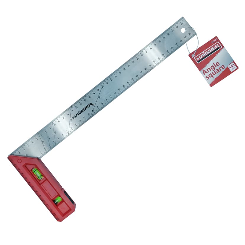 (24372) Кутник будівельний з пласт. ручкой та рівнем 400 мм HAISSER