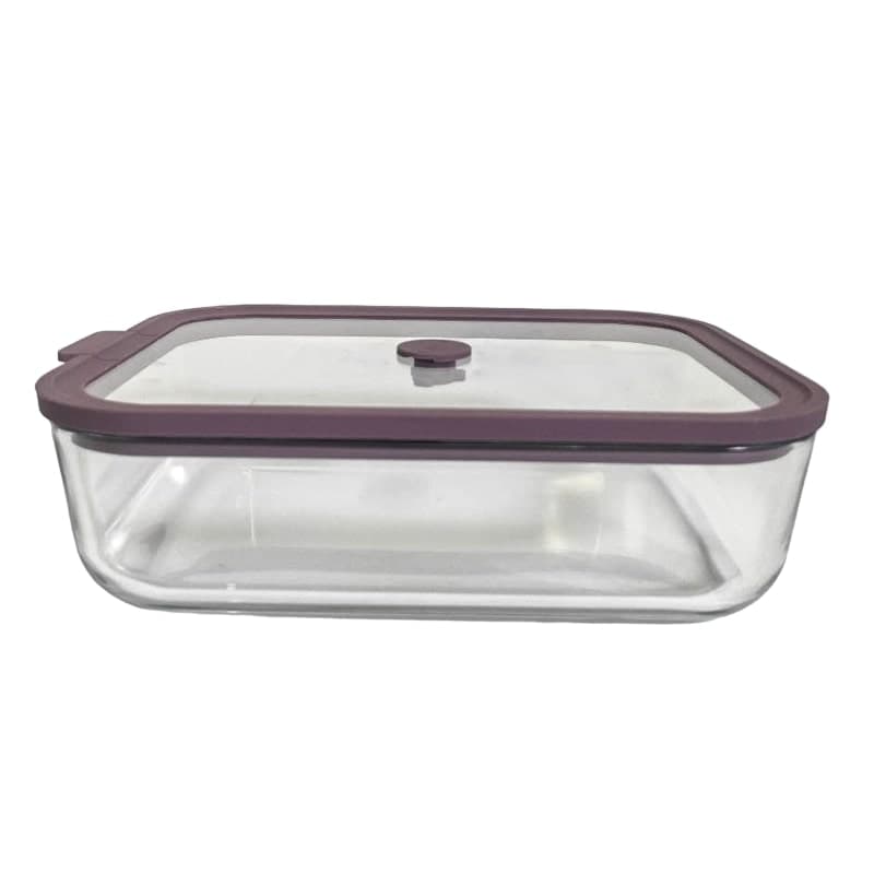 VT-8510 Харчовий контейнер скляний з вакуумною кришкою прямокутний VITTORA, 1000мл