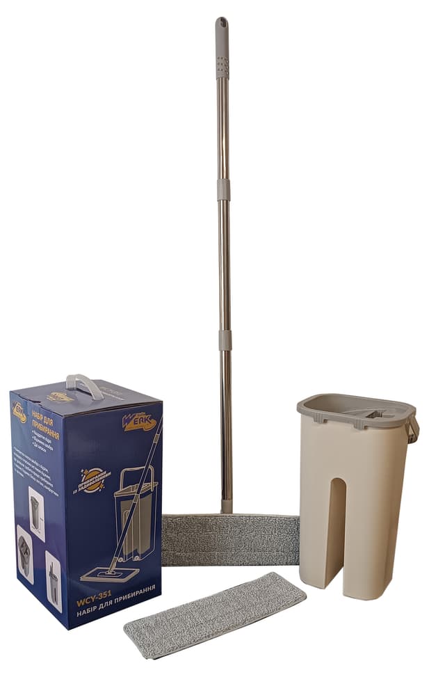 Набір для прибирання WCY-351 квадратне відро, віджимна швабра та дві запаски (WERK)
