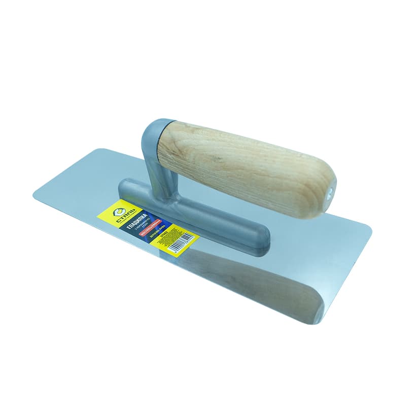 (37082) Гладилка з нерж.сталі 80(100)х240мм дерев`яна ручка СТАЛЬ