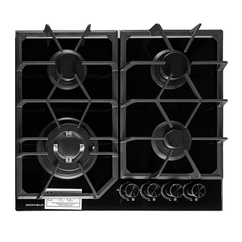 Варильна поверхня GHGW 0434 MB WOK газ скло 4 к. газконт. (GRUNHELM)
