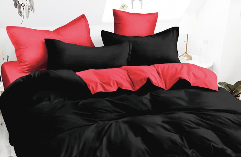 VS-BM2.5-201 Комплект постільної білизни Червоно-чорний, євро VERSAILLES, Мікрофібра