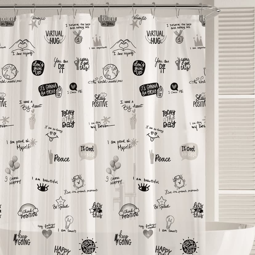 WK-10021 Шторка для ванної Гарний настрій WERK, PEVA 180x180 (з кільцями)