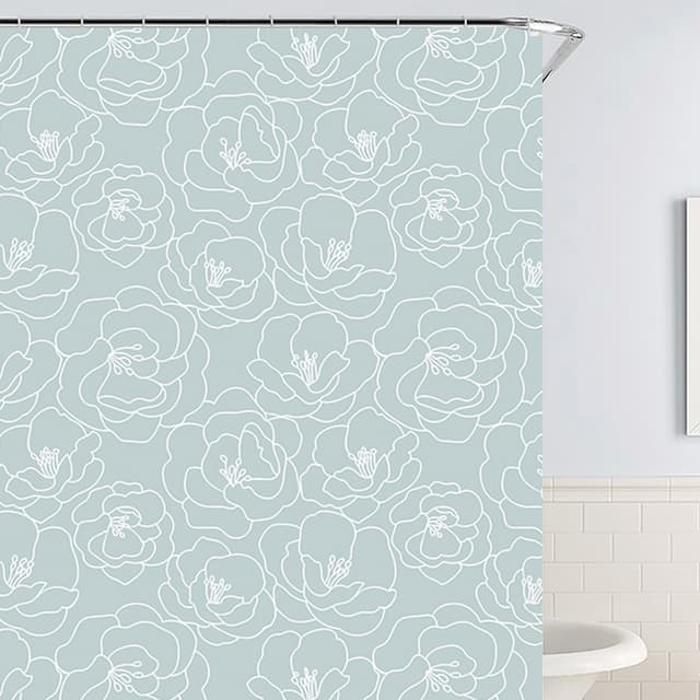 WK-10022 Шторка для ванної М'ятна троянда WERK, Поліестер 180x180 (без кілець)