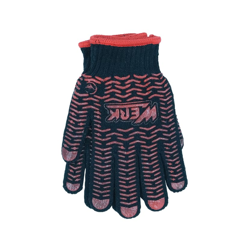 (WE2167) Рукавички ХБ чорні, червоний ПВХ WERK