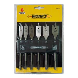 Набір свердл плоскофрезерних по дереву - 6шт, W602 (WORK'S)