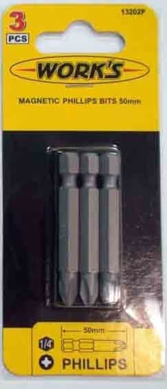 Набір біт - PH1x50мм, 3шт (WORK'S)