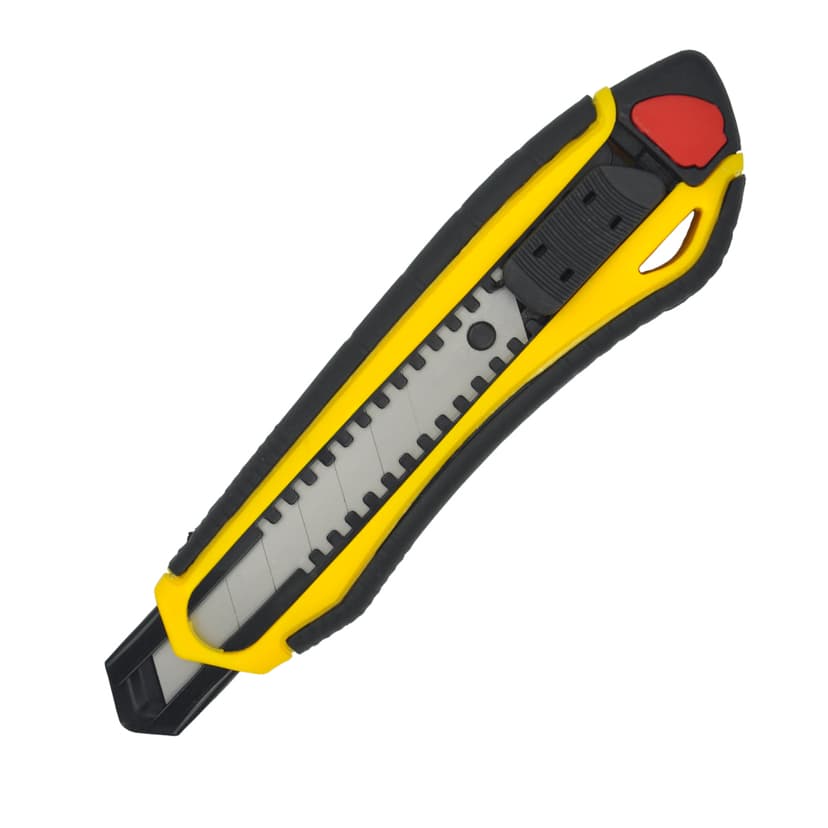 (23105) Ніж пластиковий, гумові вставки, сегментов.лезо Сталь