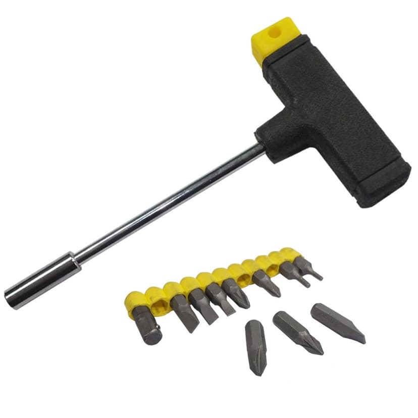 (49046) Набір 11в1 (Т-подібна викрутка з бітами) Сталь