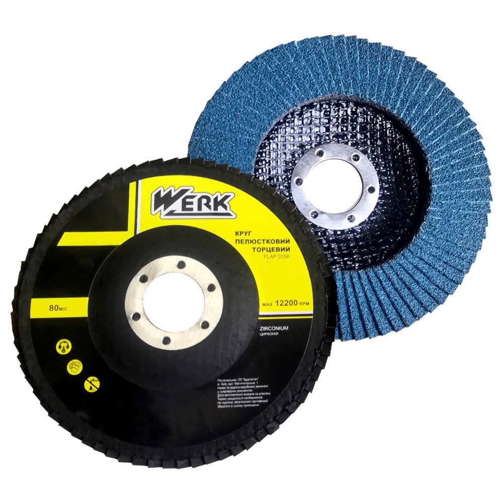 Круг пелюстковий корунд цирконія P80, 125х22,23 Т29 (WERK) — фото 1