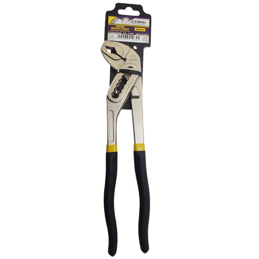 (41064) Кліщі переставні 300 мм, покриття Нікель СТАЛЬ