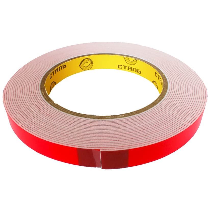 (36024) Стрічка клейка на спіненній основі монтажна двостороння 12ммx10м Сталь