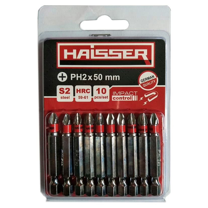 Біта - PH2 х 50мм, набір 10шт., блістер (HAISSER)