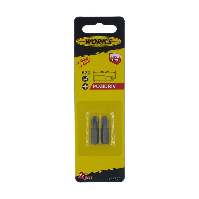Набір біт - PZ2x25мм, 2шт (WORK'S)