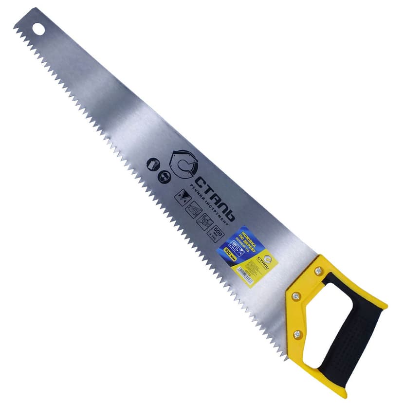 (40152) Ножівка по дереву великий зуб 500 мм 4tpi Сталь