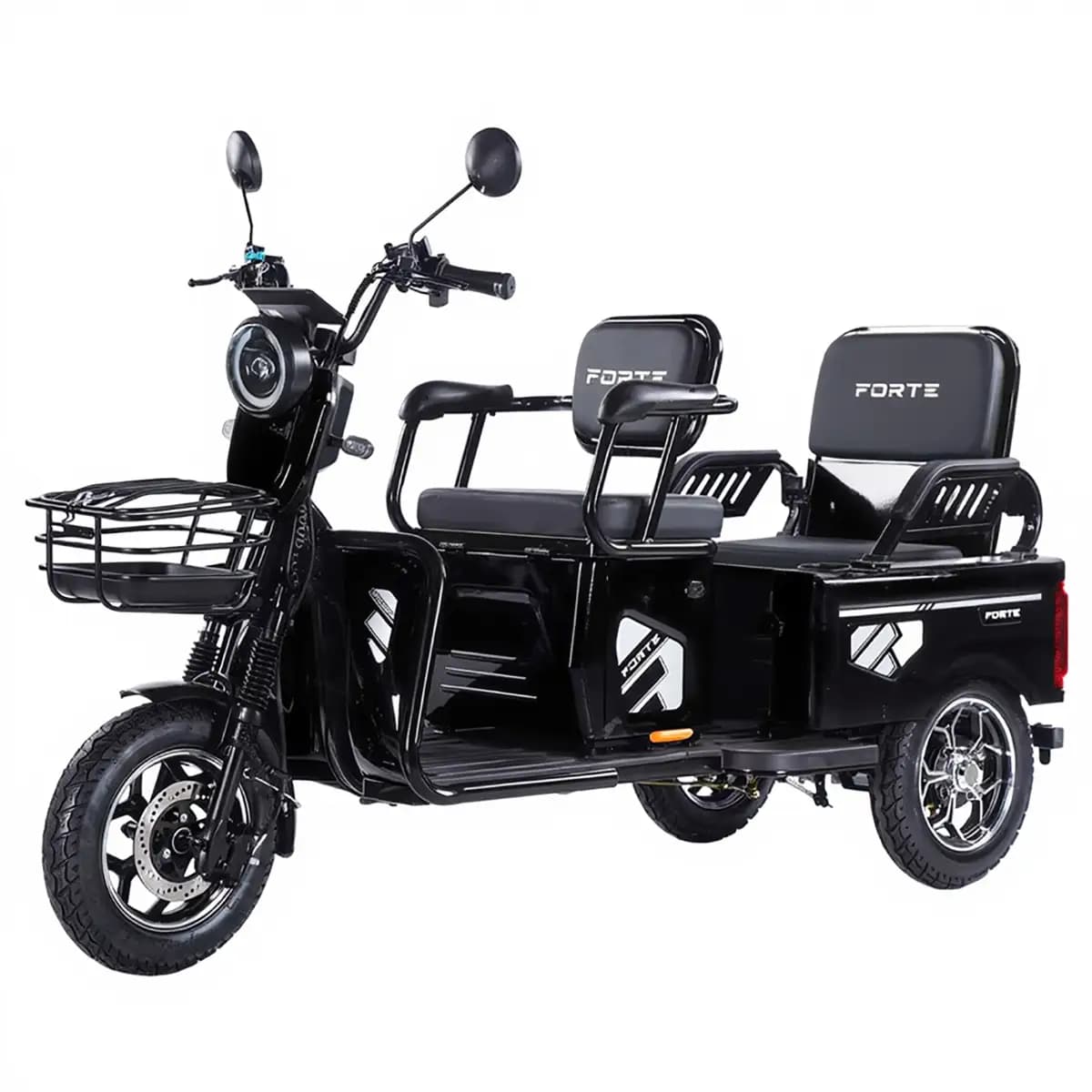 Трицикл акумуляторний FORTE CARGO-WN1072G, чорний (+Акумулятор 72V/20ah 6шт)