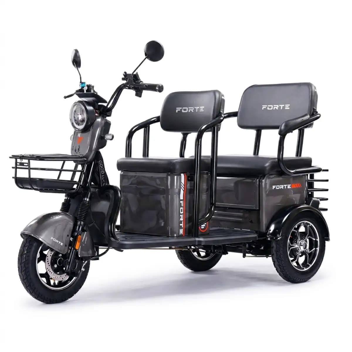 Трицикл акумуляторний FORTE TRANSIT-WN1072G, сірий (акумулятор в скутері)