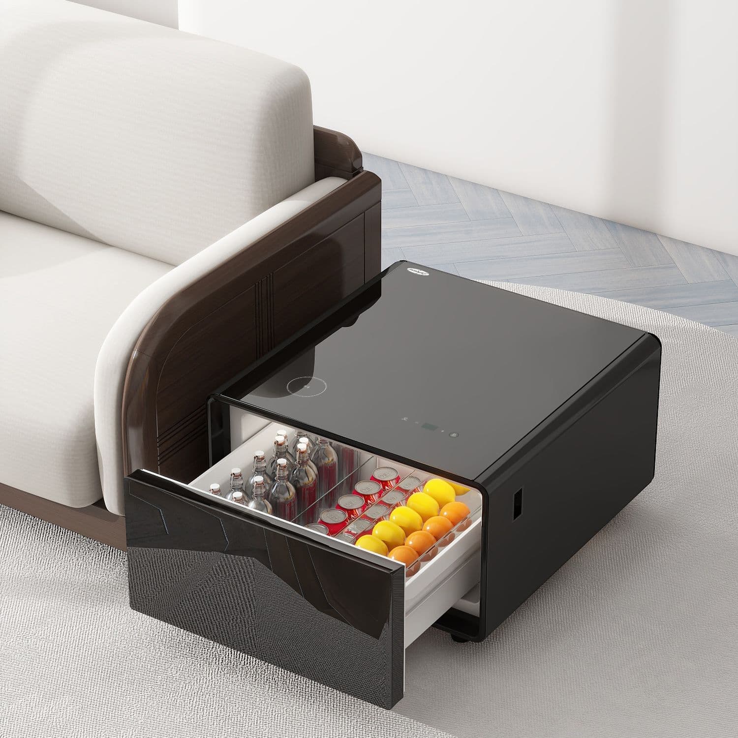 Розумний журнальний стіл (тумба) з холодильником Primst TB65 (Чорний, 65 літрів) — фото 1