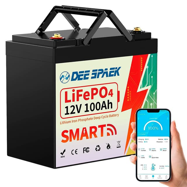 Літій-залізо-фосфатний акумулятор DEE SPAEK LiFePO4 12V 100Ah Bluetooth Mini (1280Wh) (BMS 100A)
